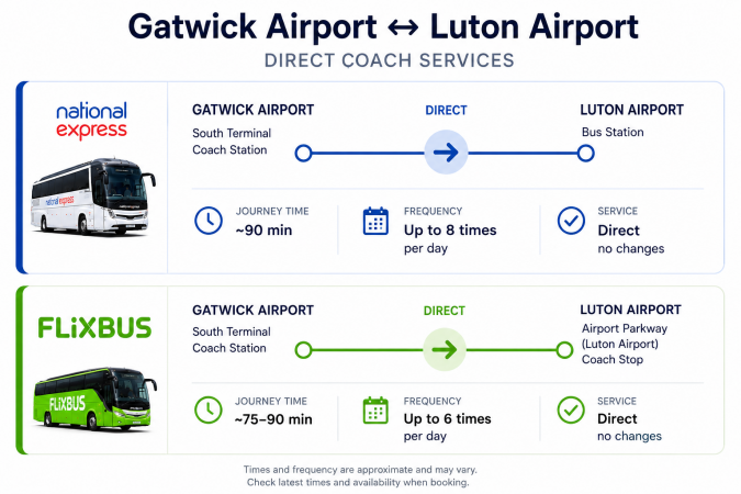 Gatwick to Luton bus network Gatwick to Luton bus network