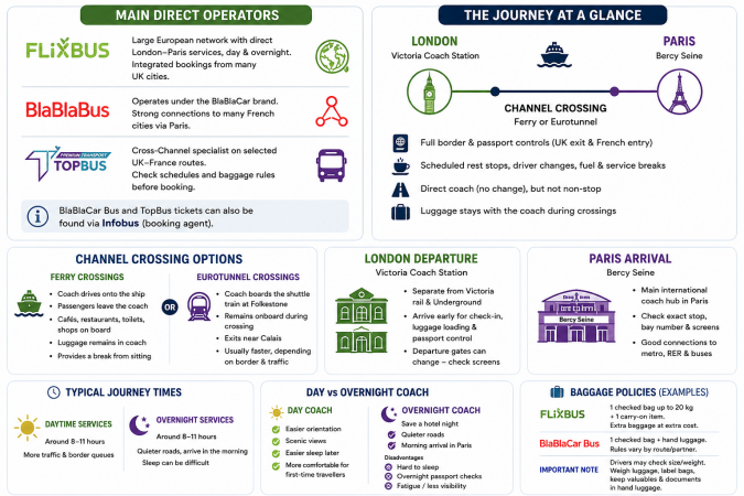 London to Paris bus network London to Paris bus network