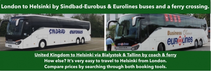 London to Finland by coach