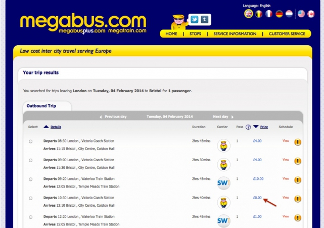 Megabus cheap tickets