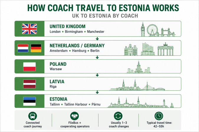 UK to Estonia bus network