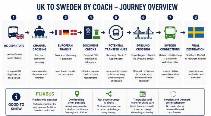 UK to Sweden bus network